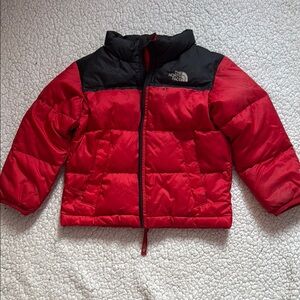 The North Face Kids Red and Black Puffer Jacket